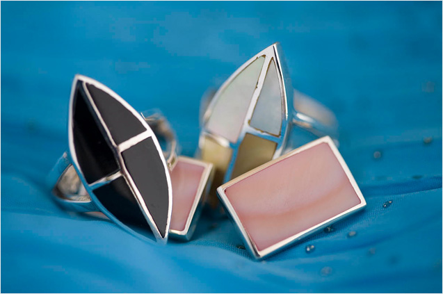 Mother of Pearl Rings & Cuff Links