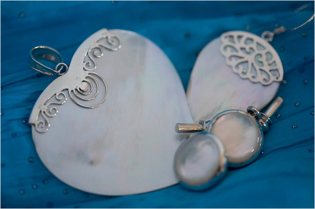 Mother of Pearl & Silver Pendants & Cuff Links