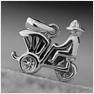 'Cyclo & Driver' Charm in Sterling Silver